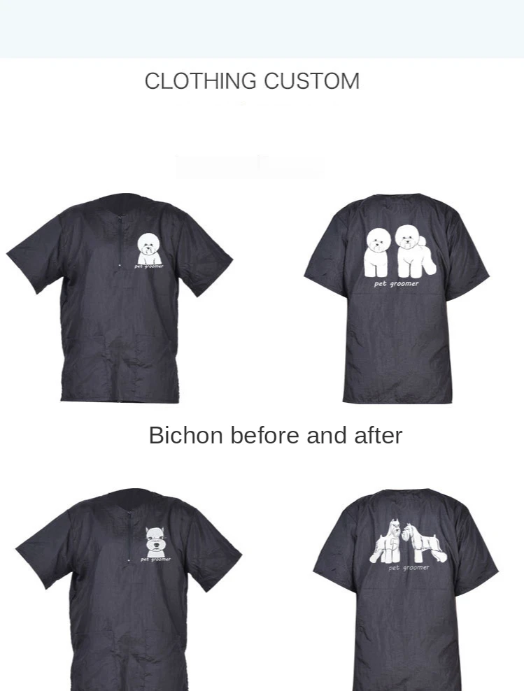 Waterproof Work Clothe Pet Groomer Uniforms Pet Dog Grooming Clothing Non Stick Hair Pet Shop Smock Pet Cleaning Care Workwear