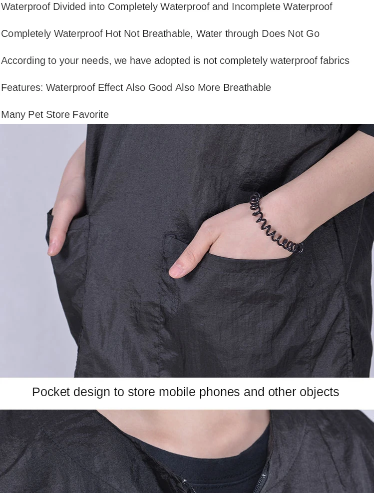 Waterproof Work Clothe Pet Groomer Uniforms Pet Dog Grooming Clothing Non Stick Hair Pet Shop Smock Pet Cleaning Care Workwear
