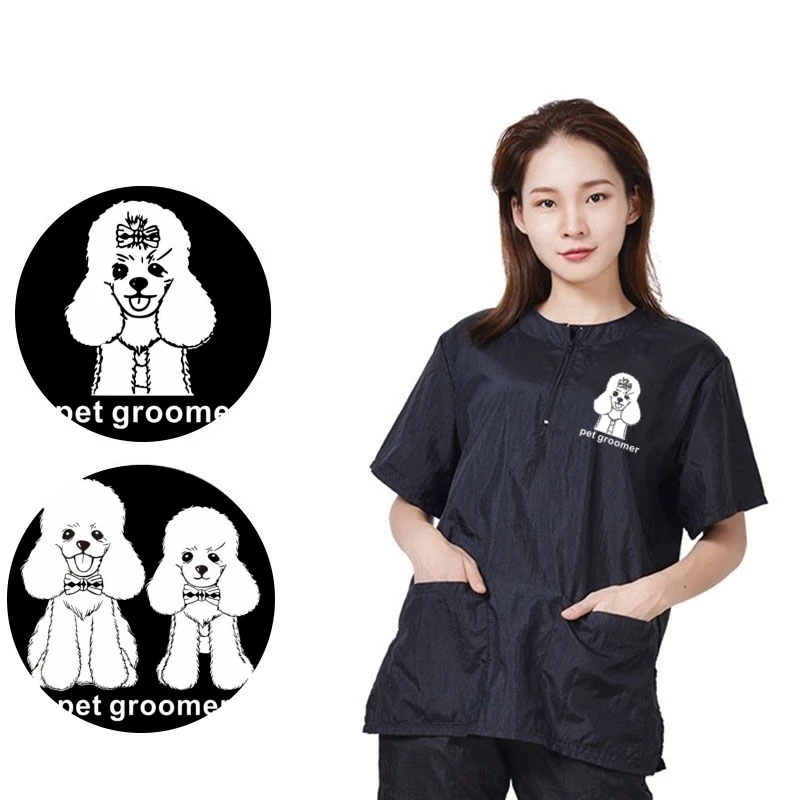 Waterproof Work Clothe Pet Groomer Uniforms Pet Dog Grooming Clothing Non Stick Hair Pet Shop Smock Pet Cleaning Care Workwear