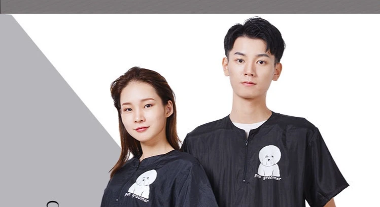 Waterproof Work Clothe Pet Groomer Uniforms Pet Dog Grooming Clothing Non Stick Hair Pet Shop Smock Pet Cleaning Care Workwear