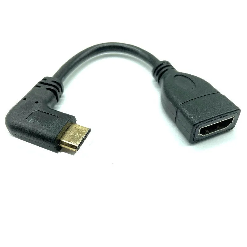 New1080P Mini HDTV Male Up Down Right Left 90 Angled angle to HDMI-compatible Female Converter Adapter M-F Extension Adapter