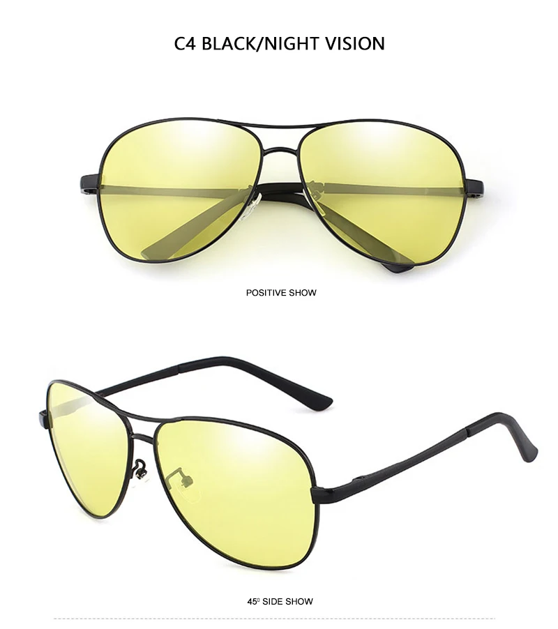 Photochromic Polarized Sunglasses Men Women Classic Pilot Chameleon Sun Glasses Fashion Change Color Fishing Eyeglasses