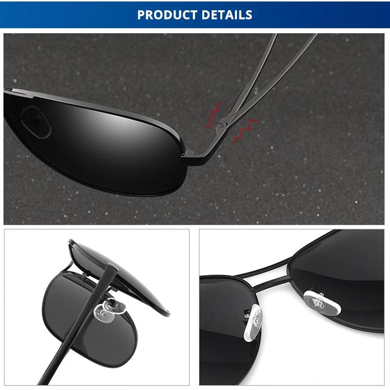 Photochromic Polarized Sunglasses Men Women Classic Pilot Chameleon Sun Glasses Fashion Change Color Fishing Eyeglasses