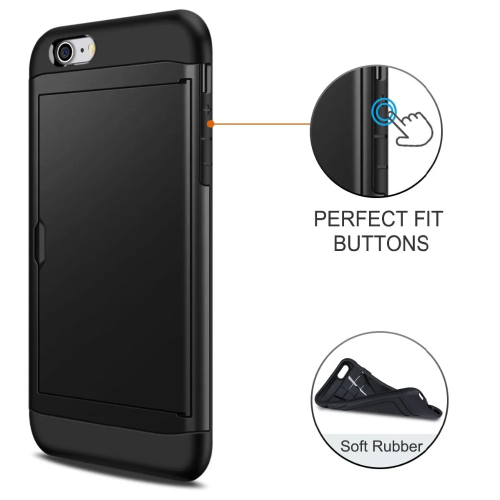 For iPhone SE 2020 Case SE2 Wallet Case Card Slot Holder Dual Layer Hard Cover For iPhone SE 2 2020 4.7 inch A2275 A2296 A2298