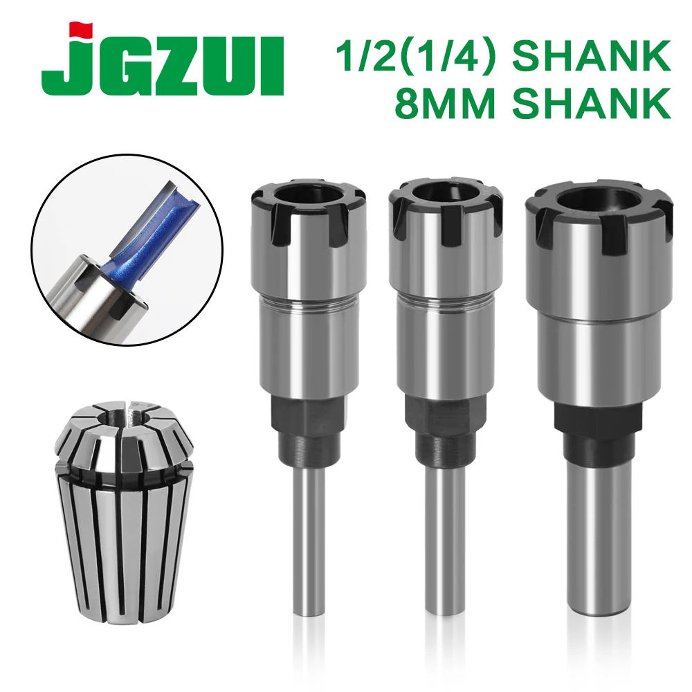 1/4" 8mm 1/2" Shank ER Router Bit Extension Rod Collet Engraving Machine Extension Milling Cutter for Wood