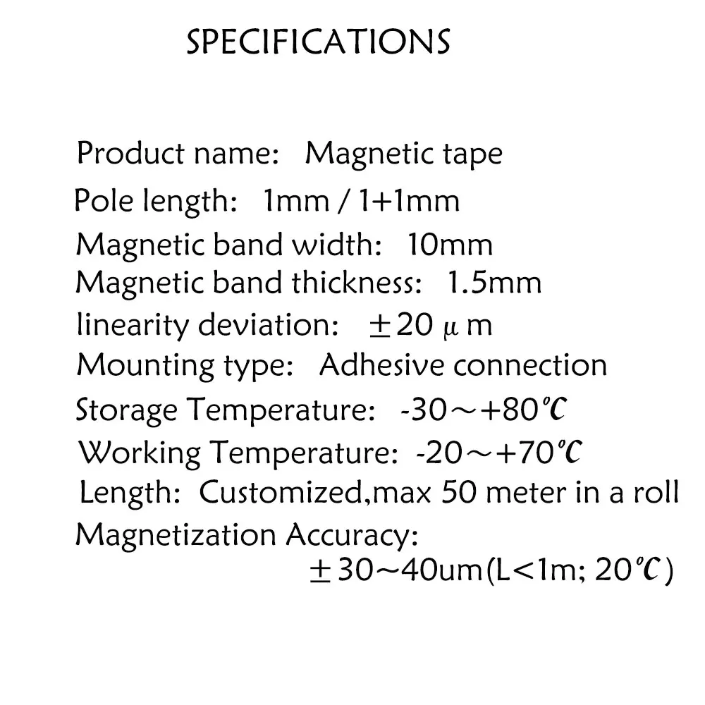 TR10 1+1mm High Accuracy Magnetic Tape Pole Length 1mm Strip Size 10*1.5mm for Magnet Sensor Lathe Woodworking Stone