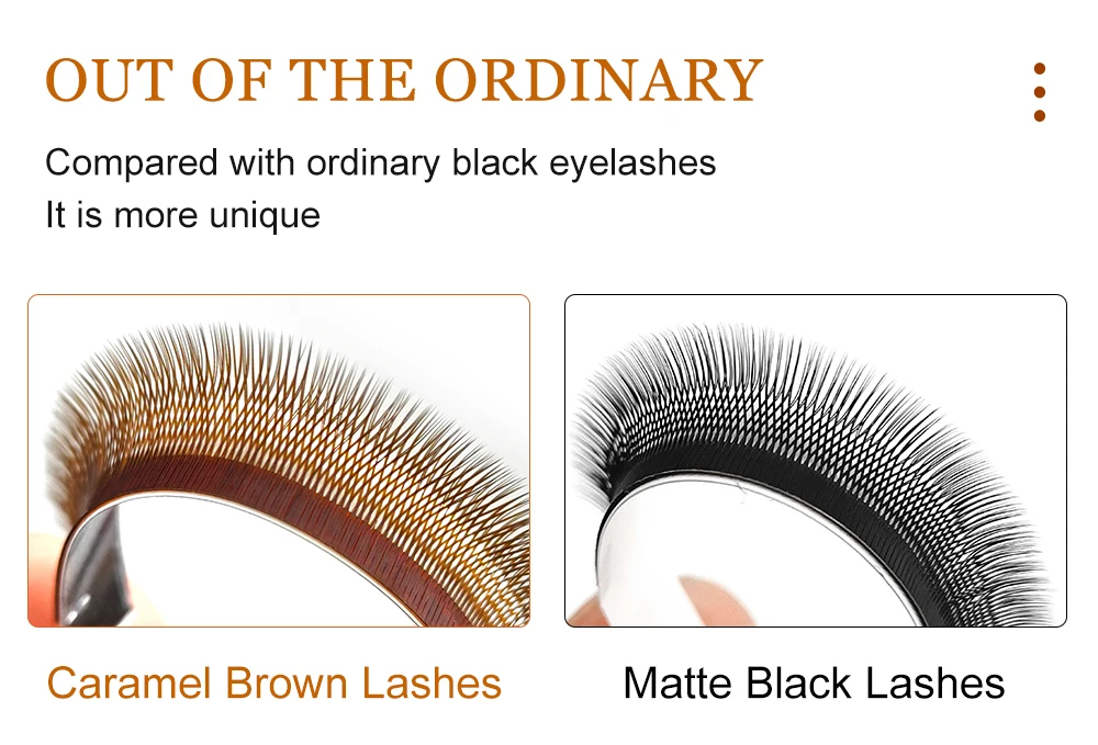 LAKANAKU High Quality YY Brown Lashes Premium Matte Individual Eyelash Faux Mink Y Volume Trays