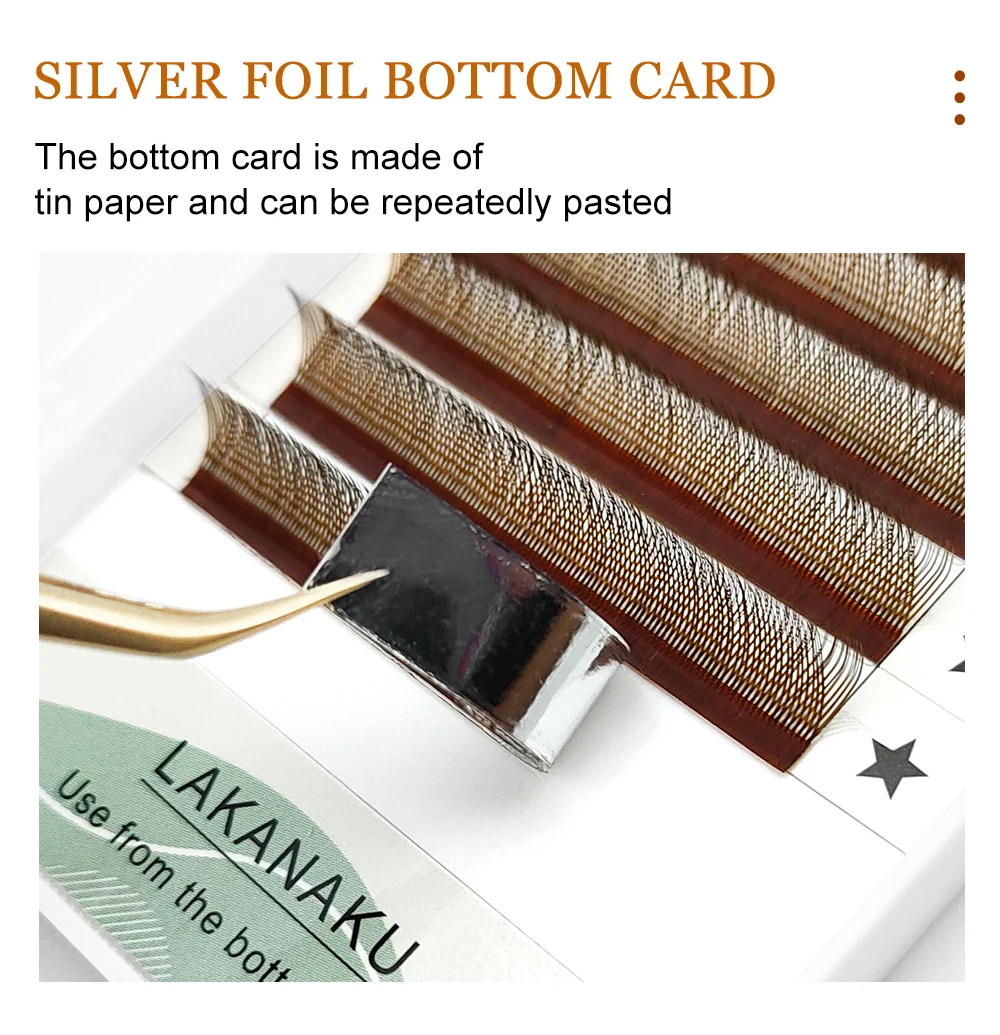 LAKANAKU High Quality YY Brown Lashes Premium Matte Individual Eyelash Faux Mink Y Volume Trays