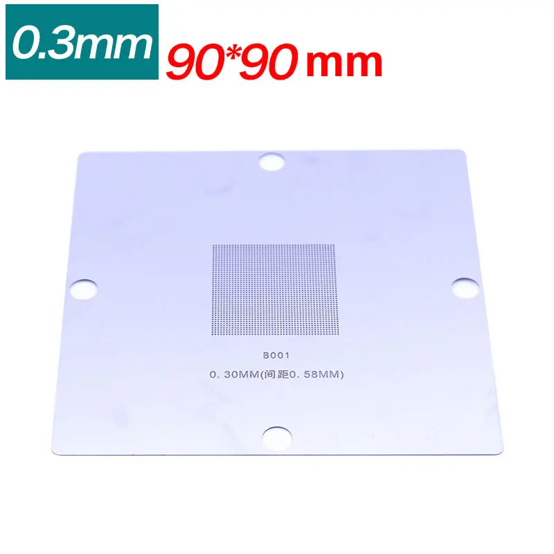 90*90MM BGA Reballing Kit Station 10pcs/lot 90mm Universal 0.3-0.76mm Stencils Template Holder Fixture Jig with Handle