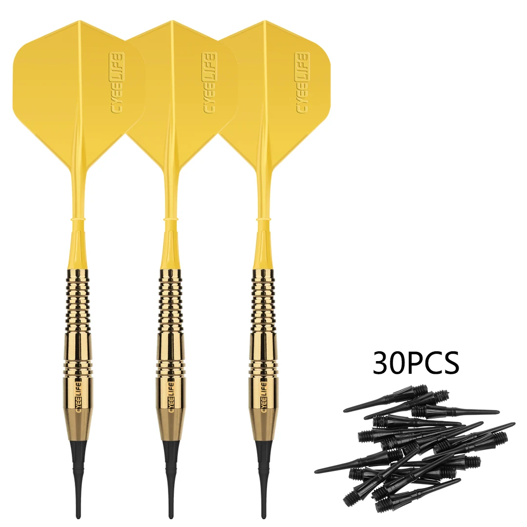 CyeeLife 18g Copper Dart Barrel Electronic Soft Tips Dart Bar Games 30 Soft Dart Tips