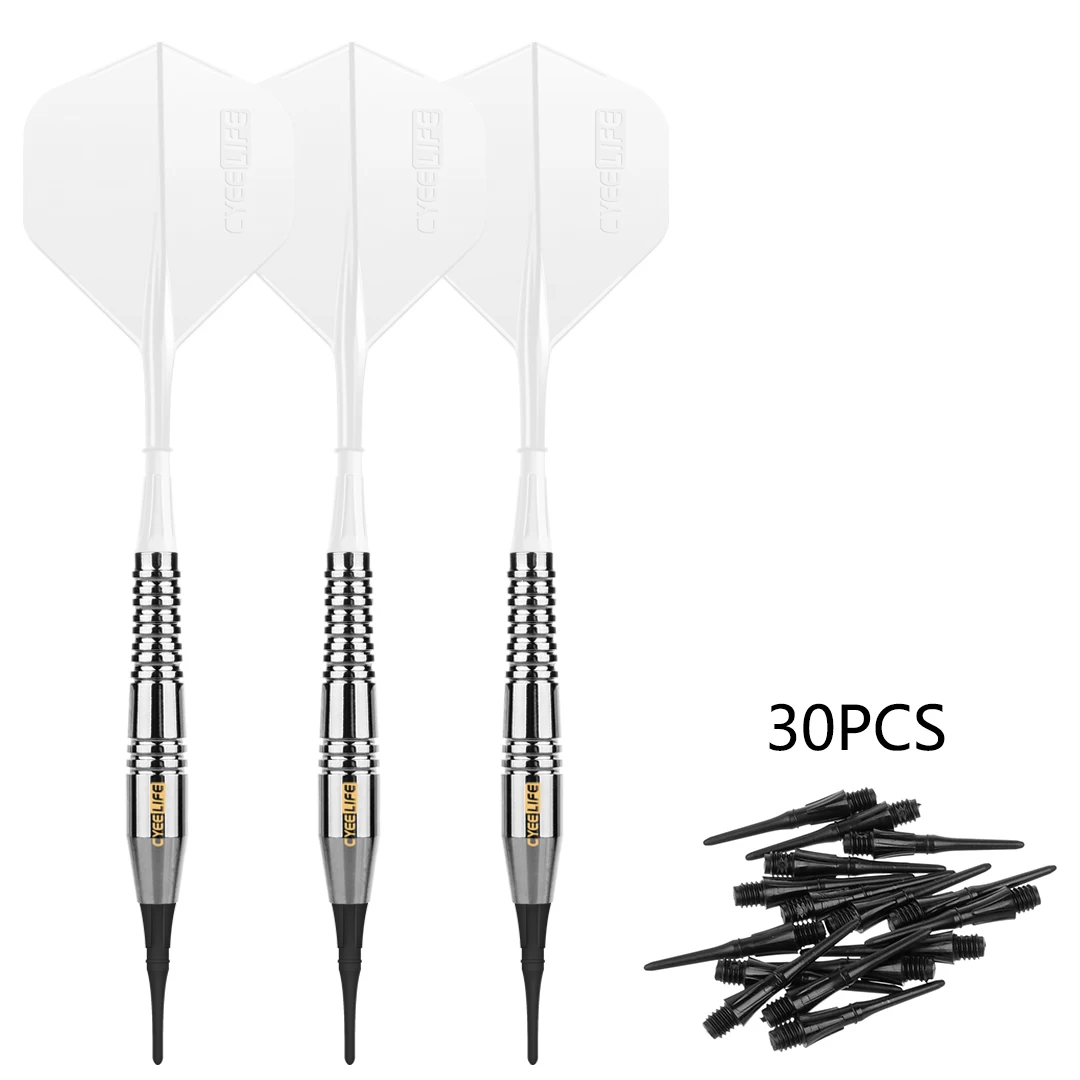 CyeeLife 18g Copper Dart Barrel Electronic Soft Tips Dart Bar Games 30 Soft Dart Tips