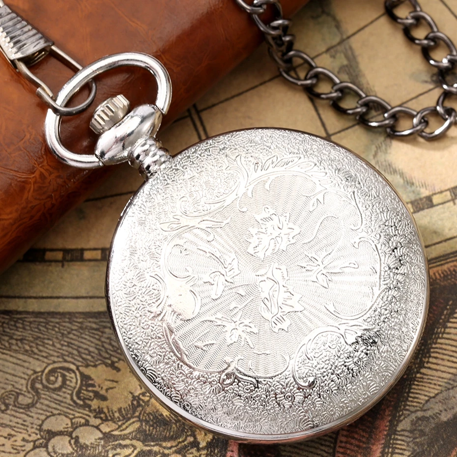 Exquise Starry Blue Dial Pendant Bronze Hollow Case Quartz Pocket Watch Roman Numerals Retro Watches Souvenir Gift for Men Women