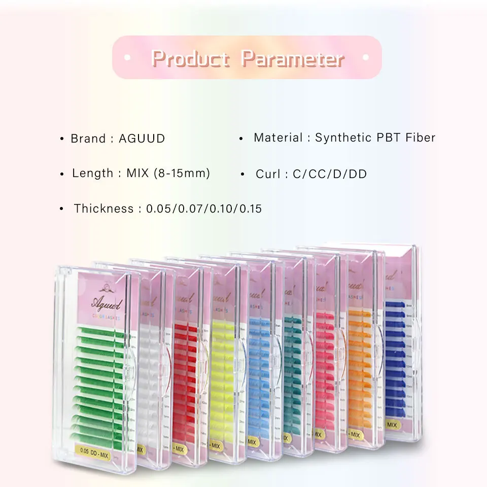 Colour Lash Extension Red Purple Blue Pink White Brown Flu Color False Individual Eyelash Extension Silk Russian Volume Lashes