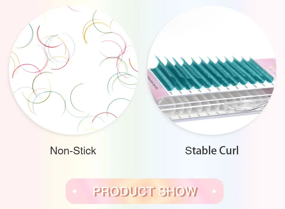 Colour Lash Extension Red Purple Blue Pink White Brown Flu Color False Individual Eyelash Extension Silk Russian Volume Lashes