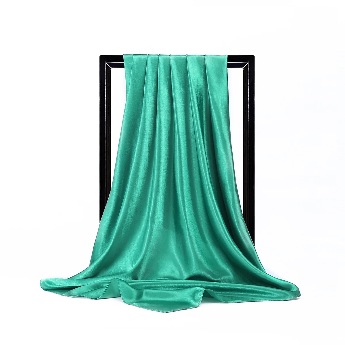 High Quality 90*90cm Square Silk Scarf  Female Plain Shawls and Wrap Office Lady Hair Neck Foulard India Muslim Headscarf Pareo