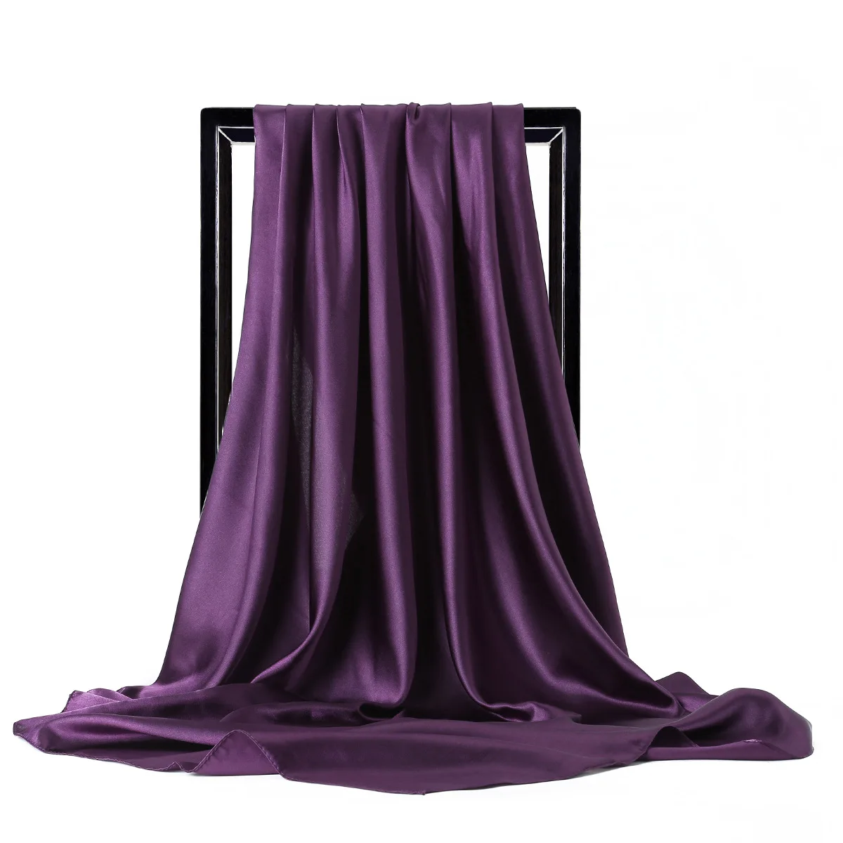 High Quality 90*90cm Square Silk Scarf  Female Plain Shawls and Wrap Office Lady Hair Neck Foulard India Muslim Headscarf Pareo
