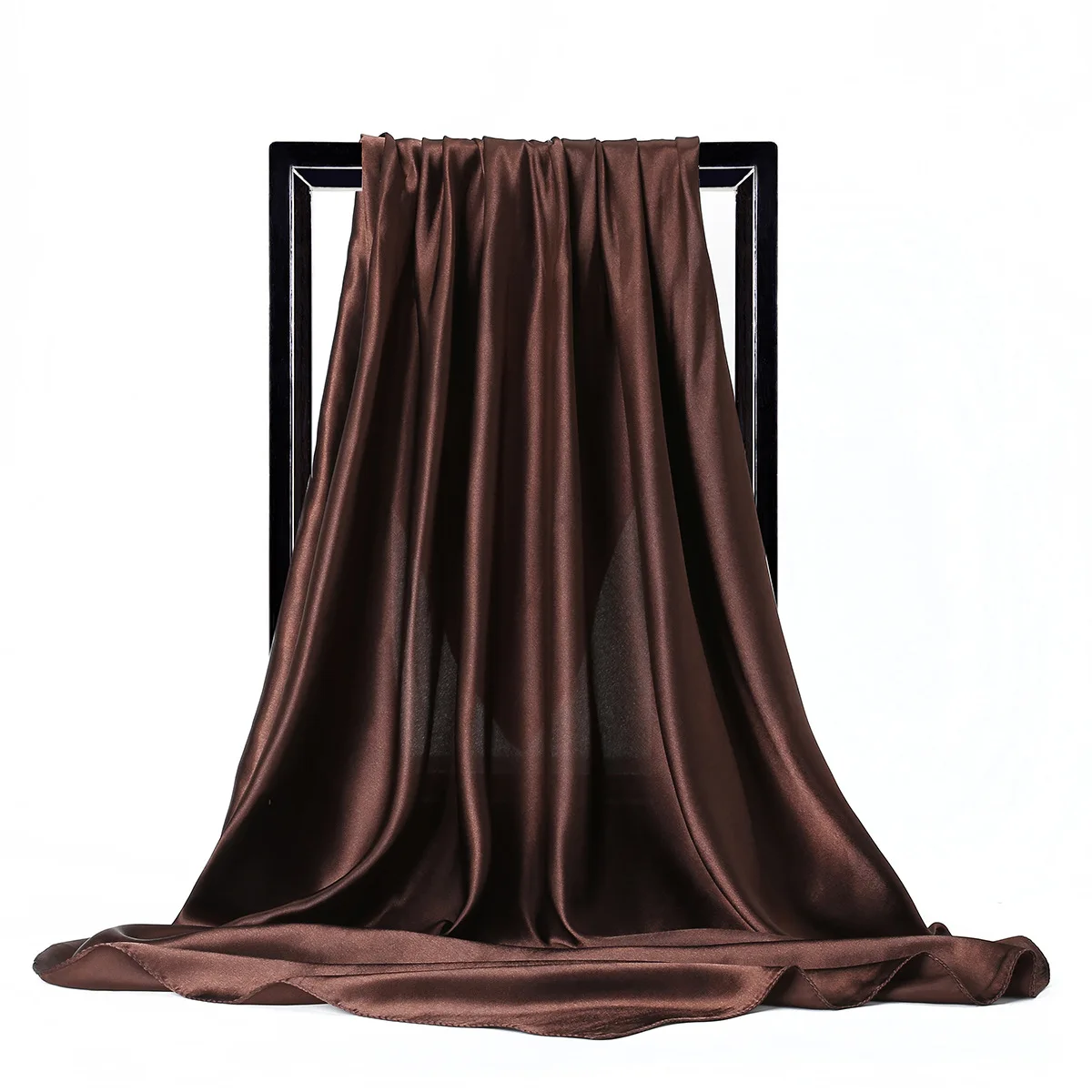 High Quality 90*90cm Square Silk Scarf  Female Plain Shawls and Wrap Office Lady Hair Neck Foulard India Muslim Headscarf Pareo