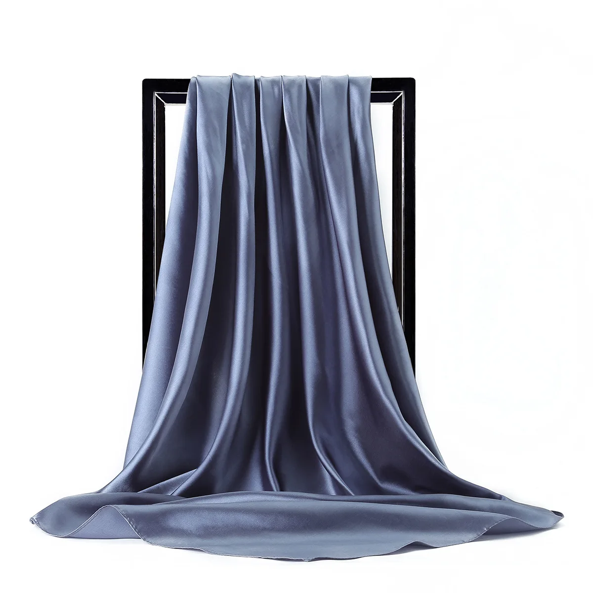 High Quality 90*90cm Square Silk Scarf  Female Plain Shawls and Wrap Office Lady Hair Neck Foulard India Muslim Headscarf Pareo