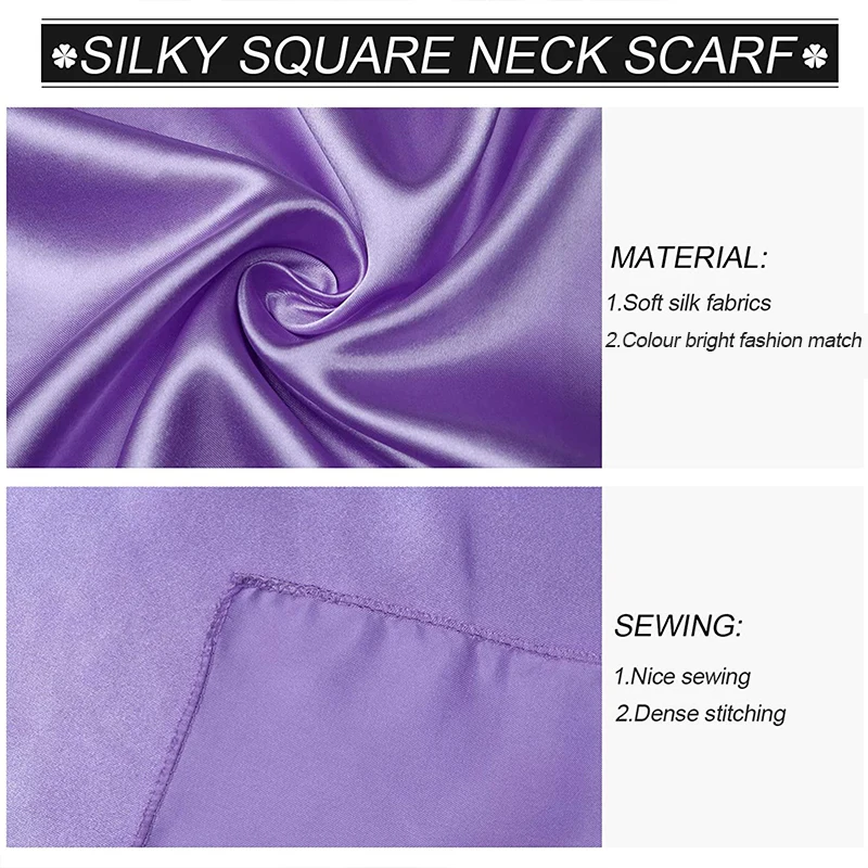High Quality 90*90cm Square Silk Scarf  Female Plain Shawls and Wrap Office Lady Hair Neck Foulard India Muslim Headscarf Pareo