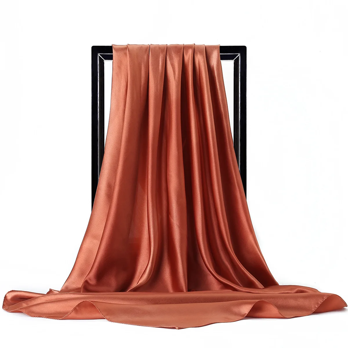 High Quality 90*90cm Square Silk Scarf  Female Plain Shawls and Wrap Office Lady Hair Neck Foulard India Muslim Headscarf Pareo