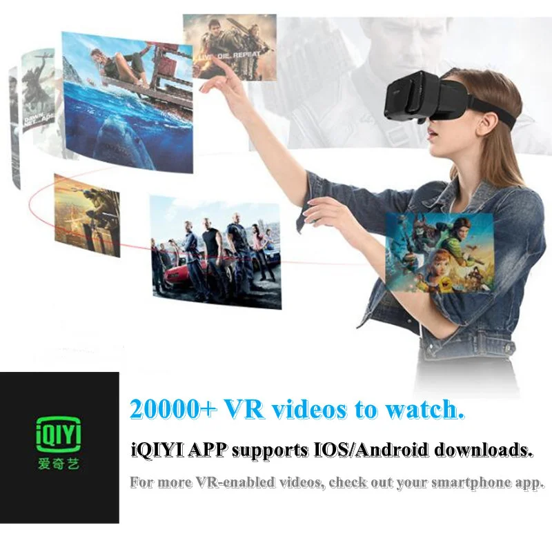 Original G10 IMAX Giant Screen VR Glasses 3D Virtual Reality Box Google Cardboard Helmet for 4.7-7" Smartphone,Matching Joystick