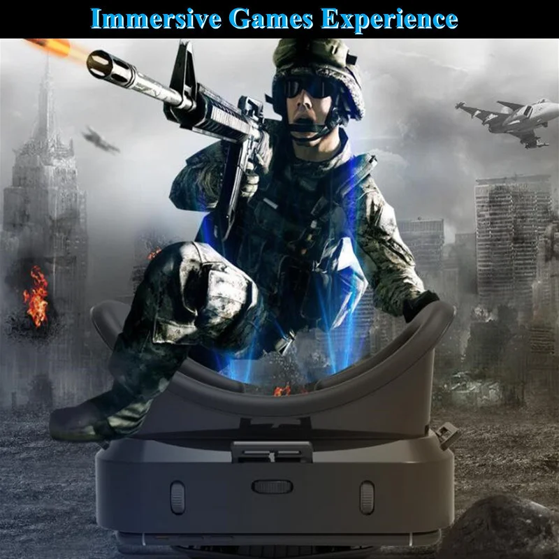 Original G10 IMAX Giant Screen VR Glasses 3D Virtual Reality Box Google Cardboard Helmet for 4.7-7" Smartphone,Matching Joystick