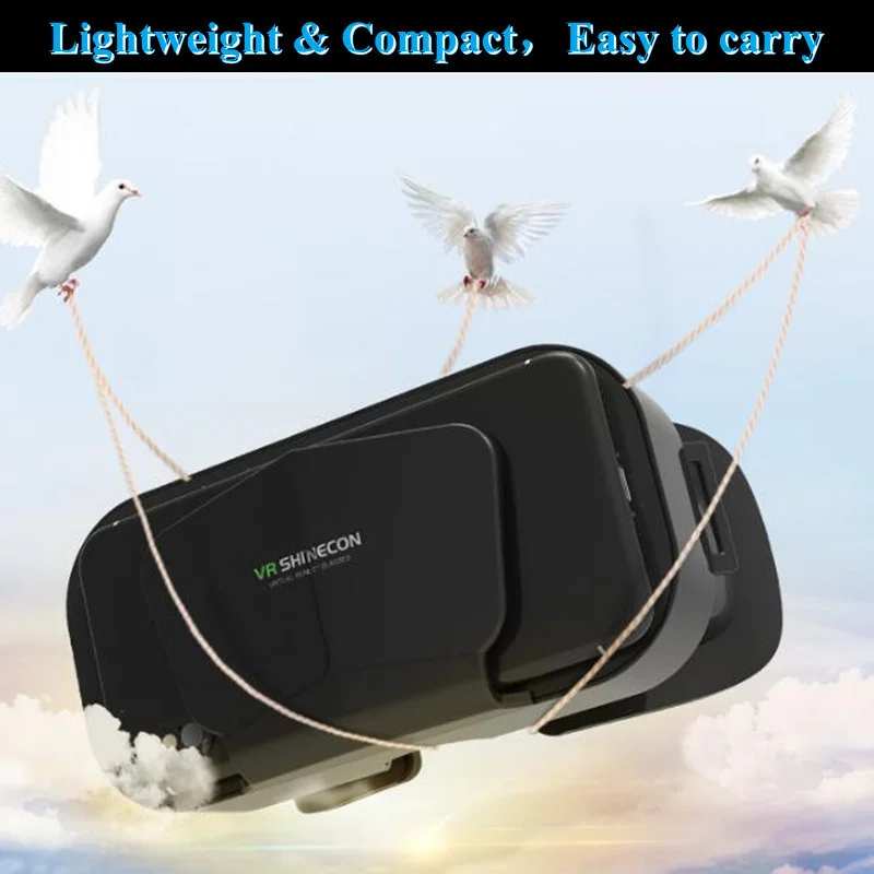 Original G10 IMAX Giant Screen VR Glasses 3D Virtual Reality Box Google Cardboard Helmet for 4.7-7" Smartphone,Matching Joystick
