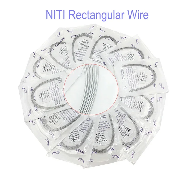 1 Bag Dental Orthodontic Archwires Super Elastic Niti Rectangular Ovoid Wire Dentistry Materials