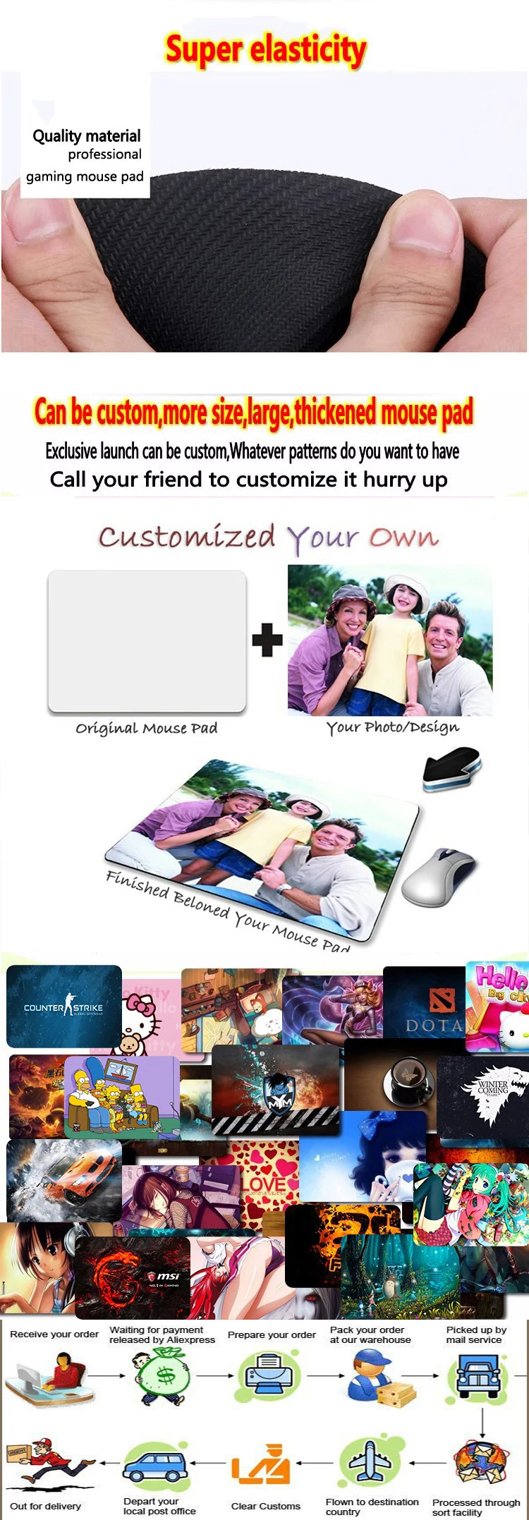 MRGLZY Mouse Pad Diy By Yoursel Desktops Mouse Mats Office Accessories Desk Mat Desk Gadgets Mouse Carpet Computer Mat Gamer Rug