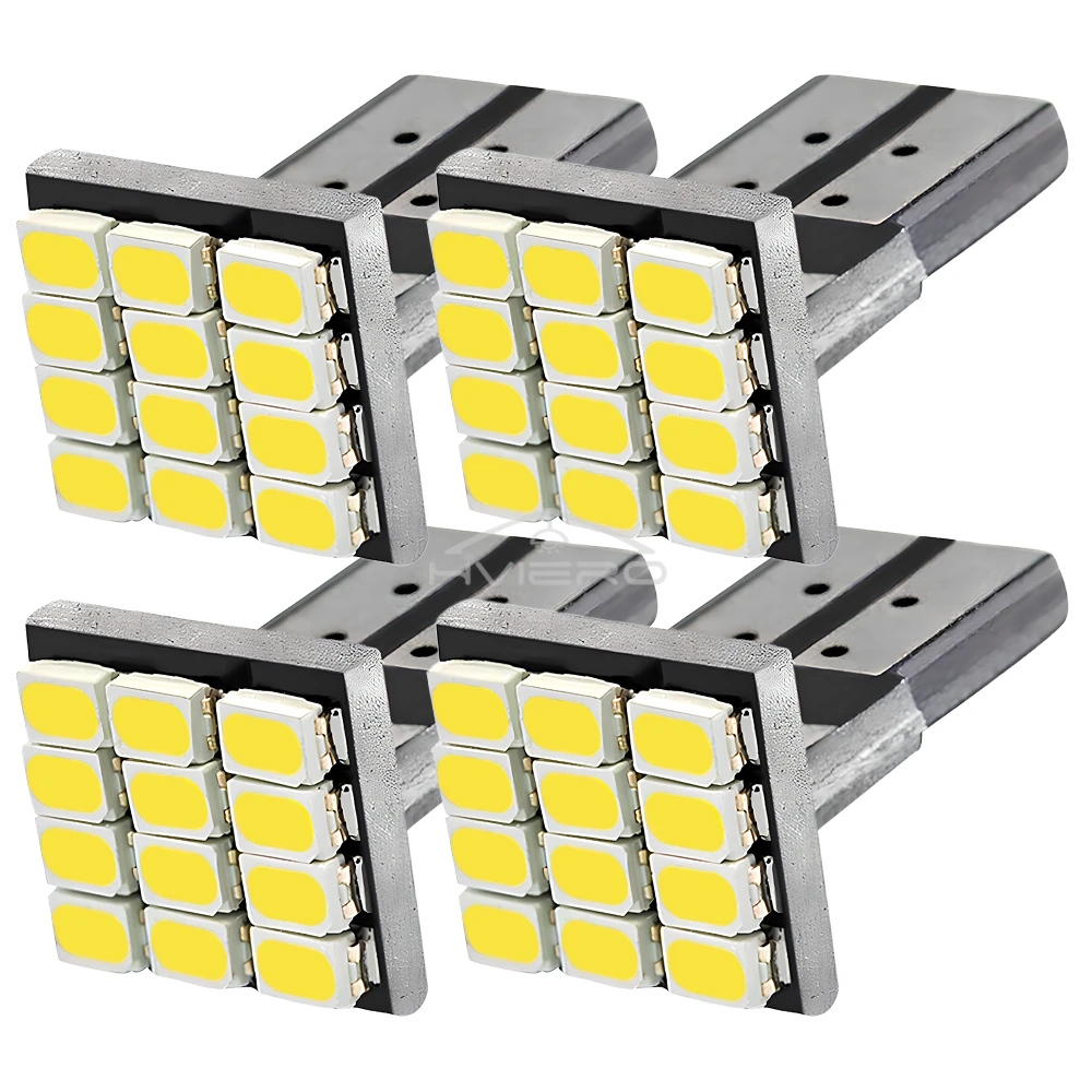 10PCS T10 W5W 12SMD 1206 Car Wedge White LED DC 12V Canbus No Error Decoder External Lights License Plate Lamp Corner Backup Led