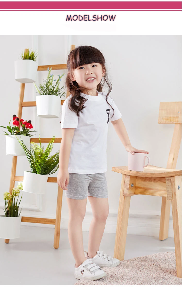 Sale Casual Solid Color Girls Summer Short Children Modal Cotton Leggings Girl Skinny Safety Pants for Kids Clothing 8~12 Year