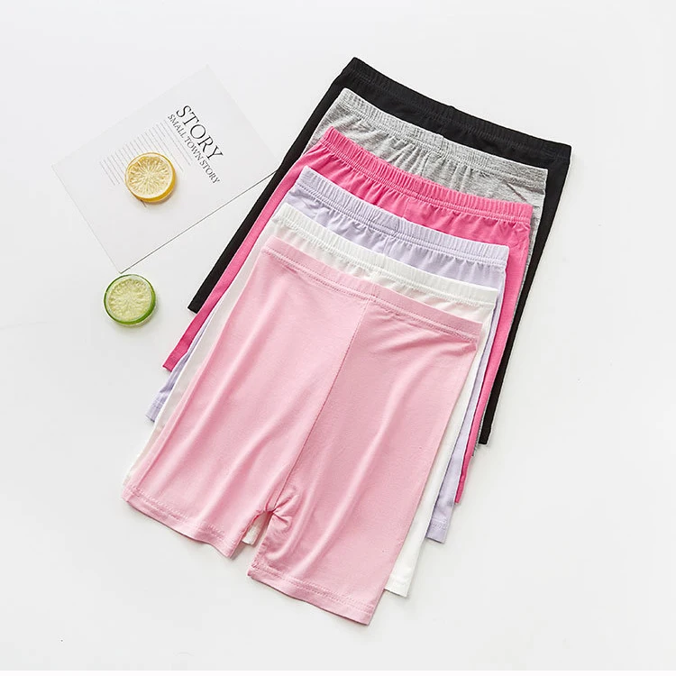 Sale Casual Solid Color Girls Summer Short Children Modal Cotton Leggings Girl Skinny Safety Pants for Kids Clothing 8~12 Year