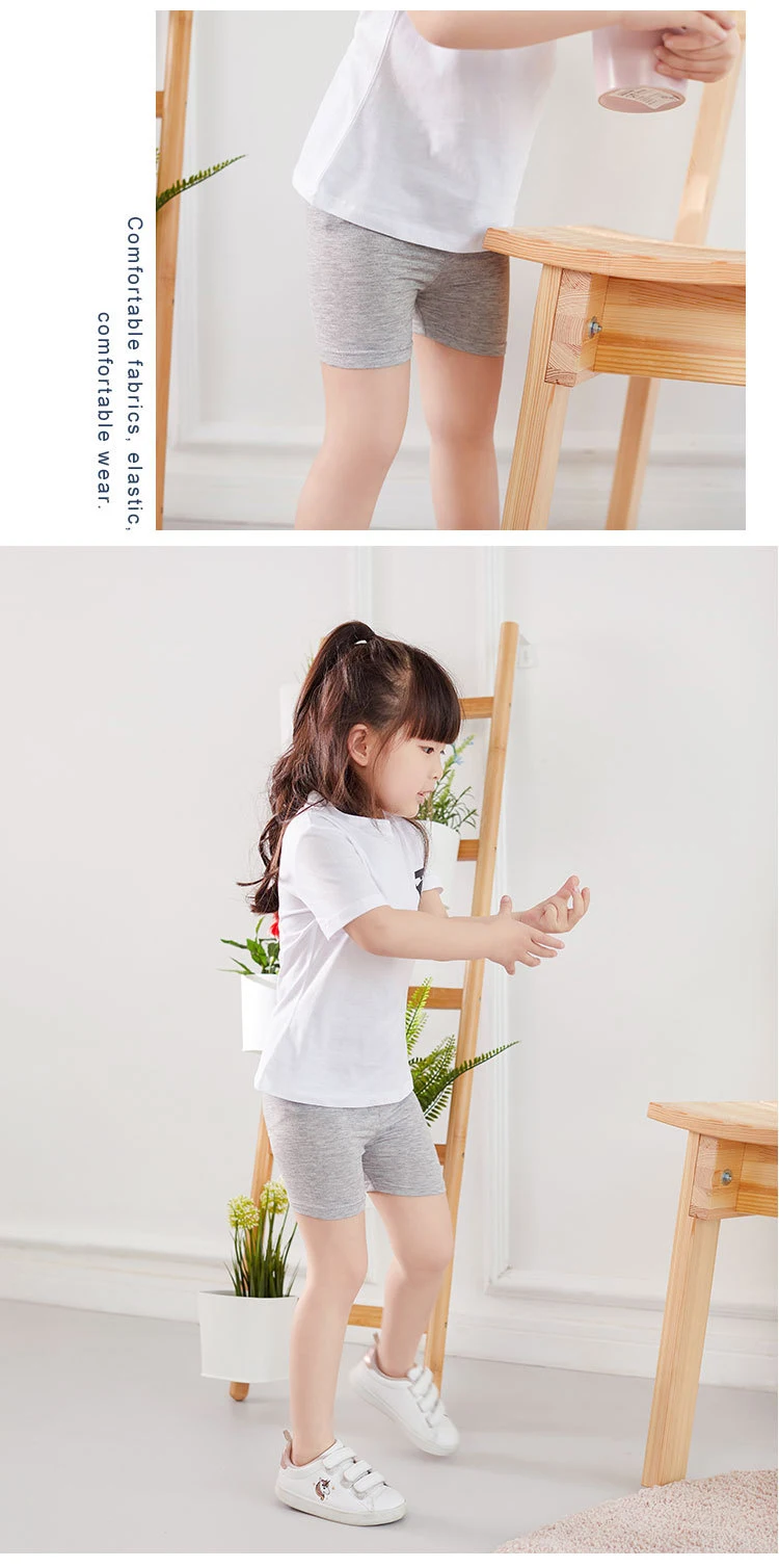 Sale Casual Solid Color Girls Summer Short Children Modal Cotton Leggings Girl Skinny Safety Pants for Kids Clothing 8~12 Year