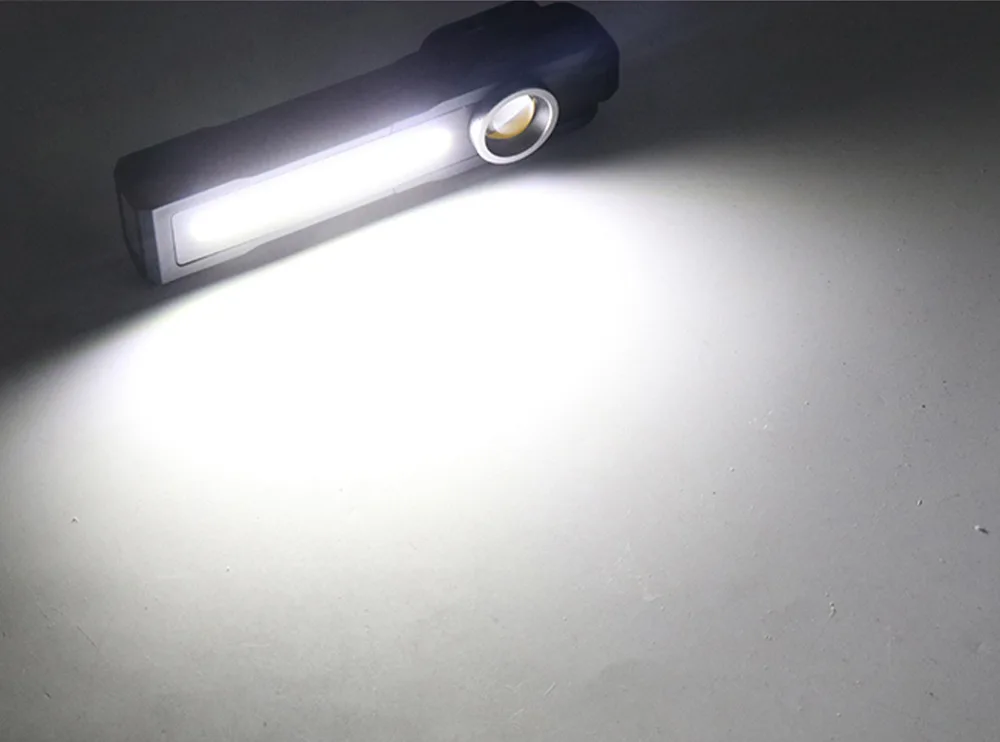 Magnetic COB Flood Working Light Portable LED Flashlight USB Rechargeable 4 Lighting Modes Emergency Torch Repair Lamp With Hook