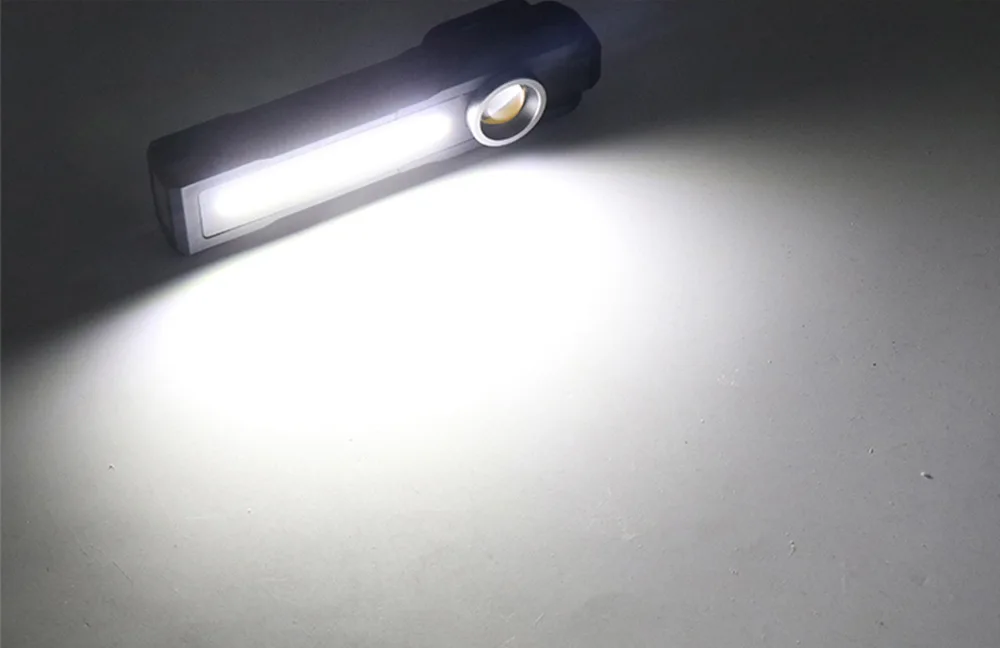 Magnetic COB Flood Working Light Portable LED Flashlight USB Rechargeable 4 Lighting Modes Emergency Torch Repair Lamp With Hook