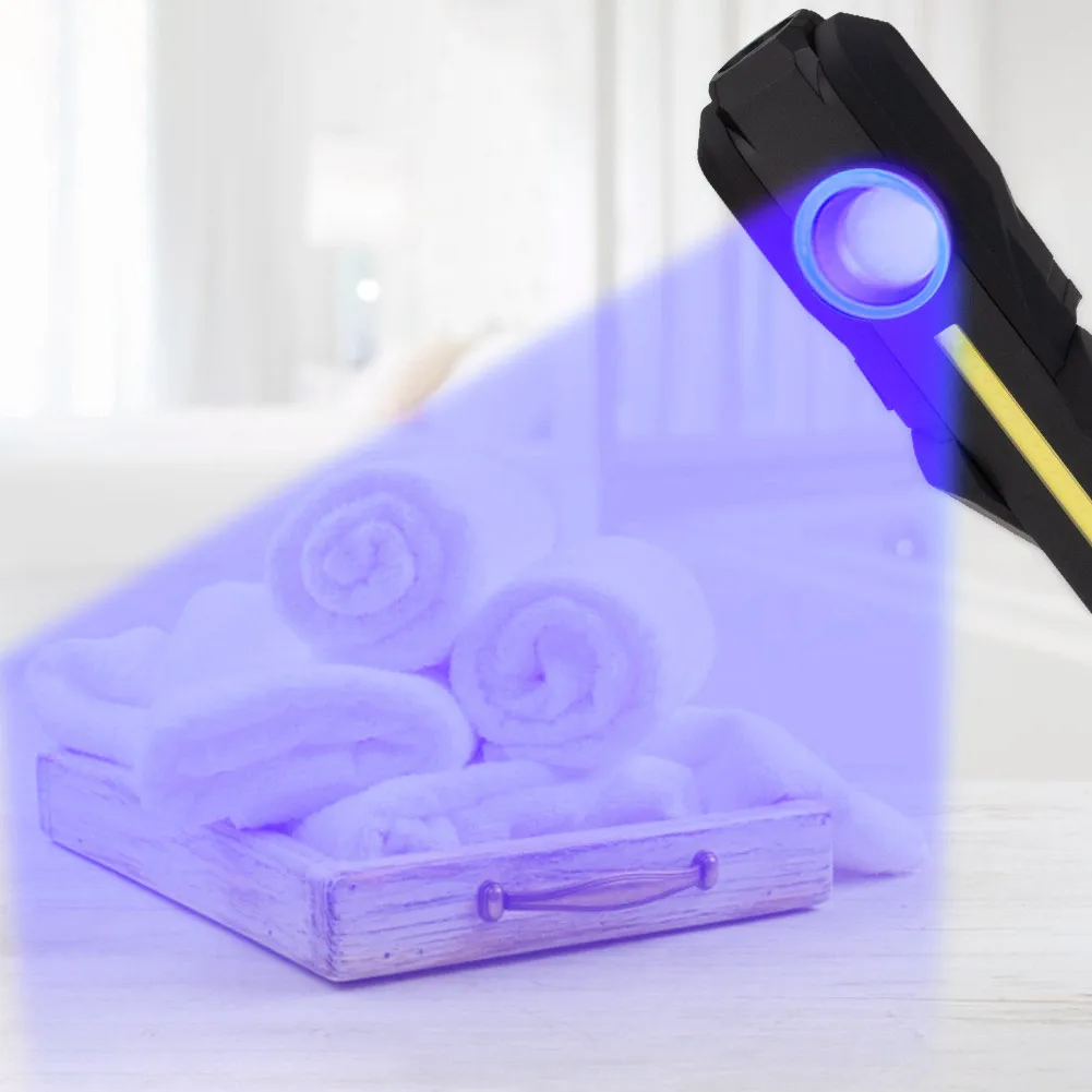 Magnetic COB Flood Working Light Portable LED Flashlight USB Rechargeable 4 Lighting Modes Emergency Torch Repair Lamp With Hook