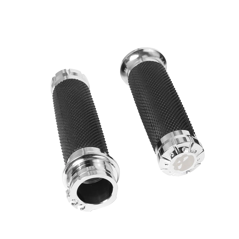 Motorcycle 1.25'' Universal Rubber Hand Grips CNC Handlebar For Harley Sportster 883 1200 Iron XL VRSC Touring Dyna Softail
