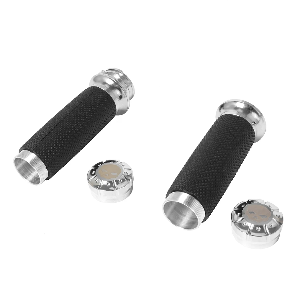 Motorcycle 1.25'' Universal Rubber Hand Grips CNC Handlebar For Harley Sportster 883 1200 Iron XL VRSC Touring Dyna Softail