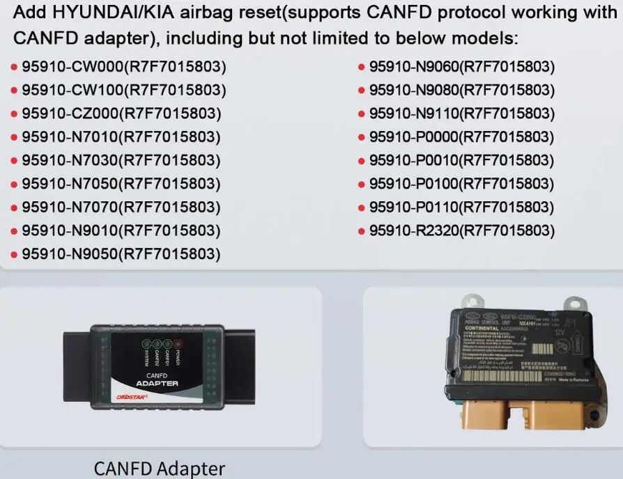 OBDSTAR CANFD CAN FD Adapter Work with X300 DP Plus and Pro4 Supports GM 2020 2021 and Hyundai Kia Airbag Odomaster P50