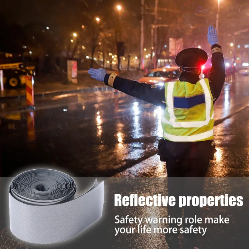 5M Reflective Heat Transfer Film Safety Reflector Sticker for DIY Clothing Bag Shoes Iron on Safety Clothing Supplies 2/5cm/roll