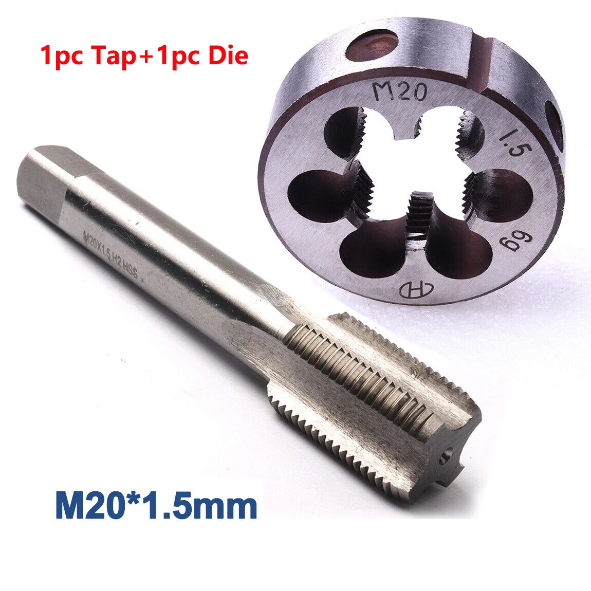M10/M12/M14/M16/M15/M18/M20 Screw Thread Metric Tap Die Set Right Hand HSS Machine Threading Taper Plug Round Threading