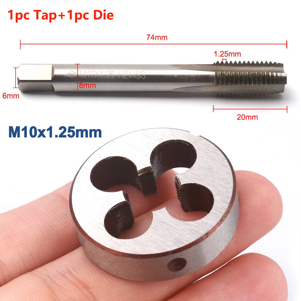 M10/M12/M14/M16/M15/M18/M20 Screw Thread Metric Tap Die Set Right Hand HSS Machine Threading Taper Plug Round Threading