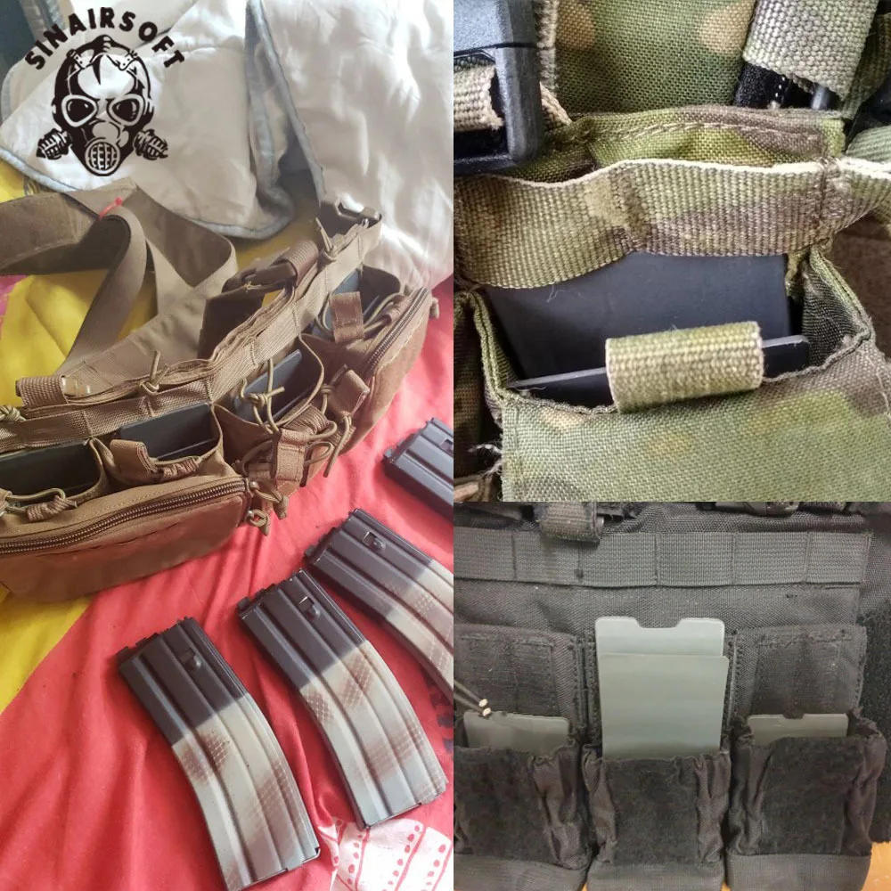 SINAIRSOFT Hunting Tactical Nylon Magazine Pouch Accessories Insert M4 5.56 AK 7.62 MAG With Hook Equipment Gear Bandolier