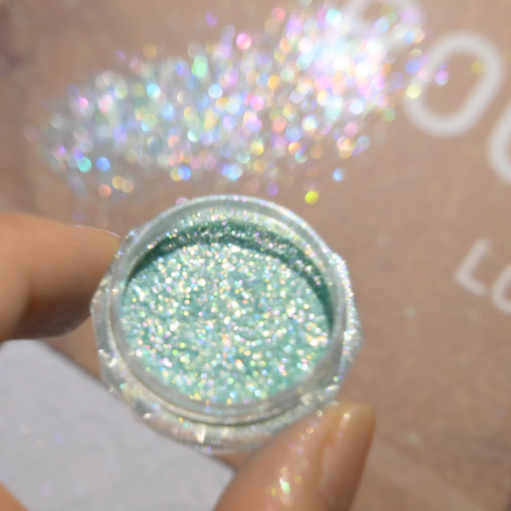 Super Shiny Gold Opal Nail Powder Mermaid Glitter Ultrathin Iridescent Flakes Nail Sequins Pigment Chrome Powder Manicure Decor