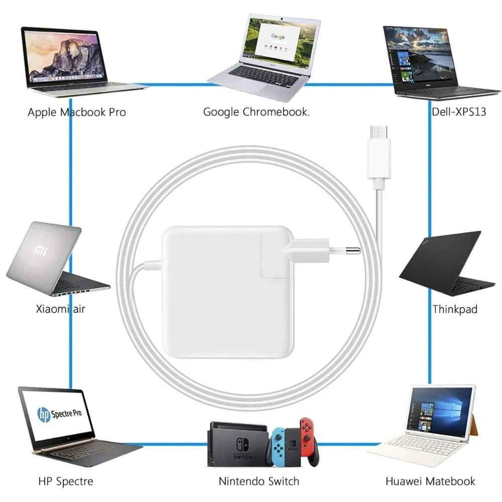 PD 30W 60W 87W 96W USB C Charger Power Adapter for MacBook Pro 16, 15, 13 inch, New Air 13 inch 2020/2019/2018,Works with Type C