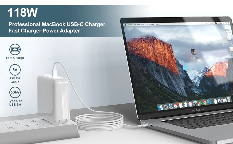 PD 30W 60W 87W 96W USB C Charger Power Adapter for MacBook Pro 16, 15, 13 inch, New Air 13 inch 2020/2019/2018,Works with Type C