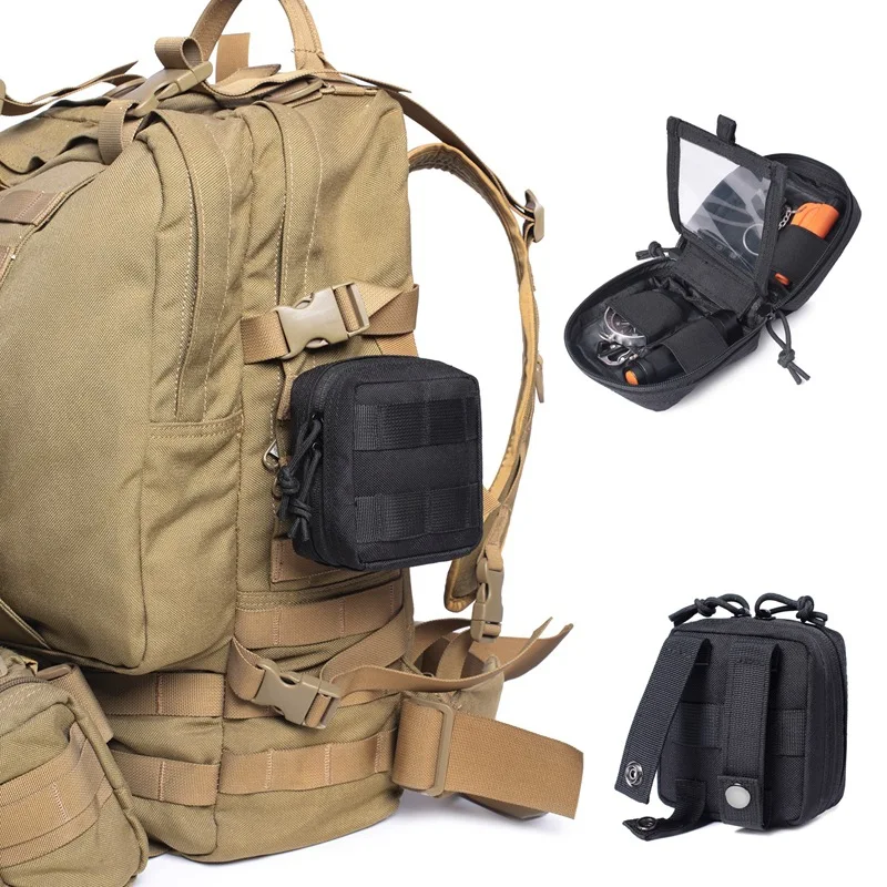 Utility Molle EDC Pouch Mini Knife Compass Flashlight Card Holder Outdoor Hiking Camping Hunting Waist Belt Pack Bag