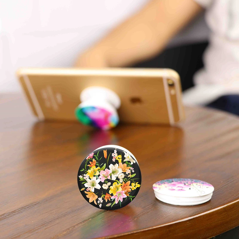 Cartoon Cute Folding Expandable Mobile Phone Grip Holder Socket Pocket Support for IPones Finger Ring Griptok Expanding Stand