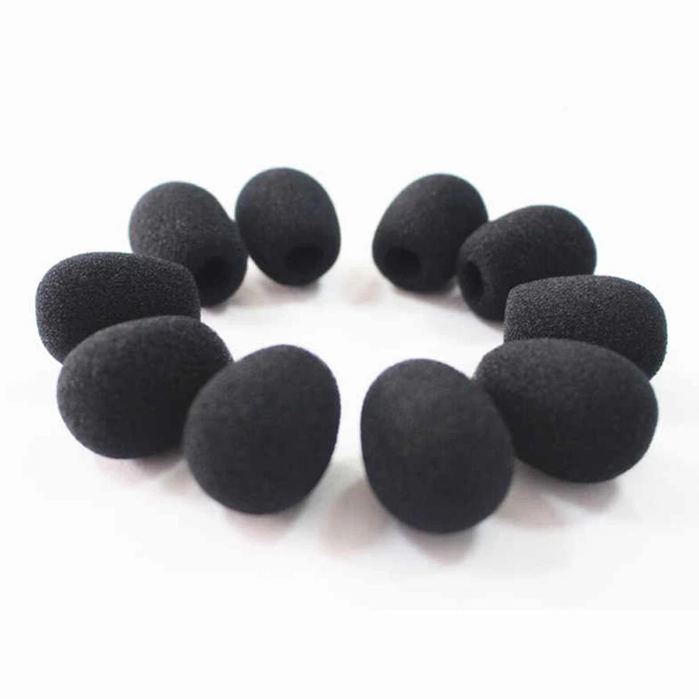 10pcs 6mm Mini Headset Microphone Cover Sponge Foam Windscreen Replacement Lavalier Gooseneck Conference Mic Cover
