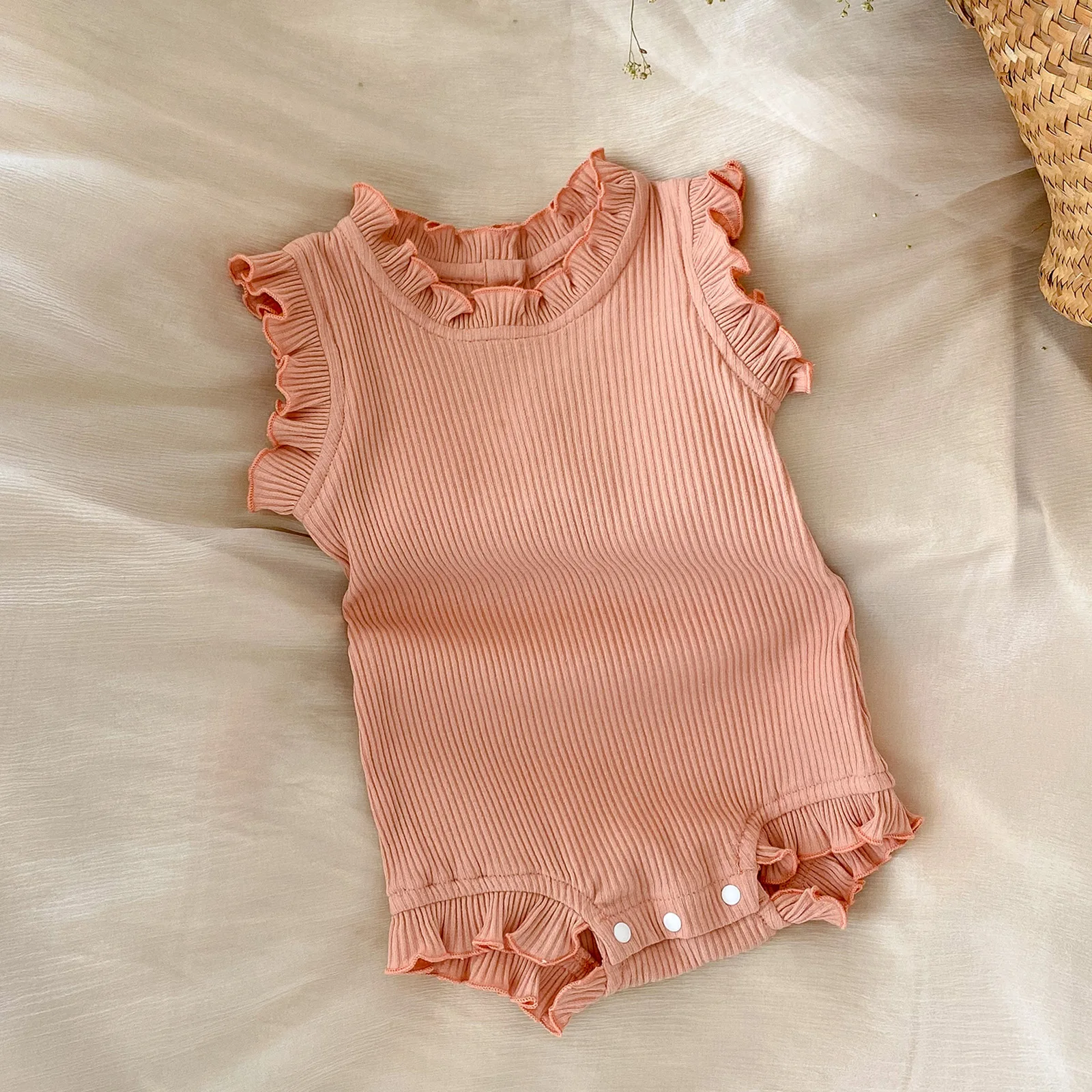 Summer Baby Girls Clothes Set Infant Ruffle Bodysuit Top PP Shorts Bloomers 2PCS Outfits 0-24 Months Toddler Romper Baby's Sets